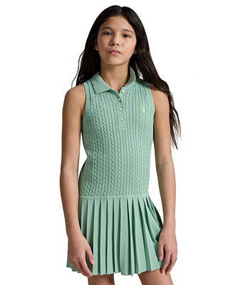 Girls' 7-16 Mini-Cable Polo Collar Dress | Macy's
