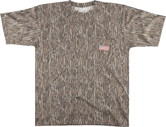Men's Patriotic T-Shirt, Realtree and Mossy Oak Camo T-Shirt for Men, Hunting Apparel with USA Fl... | Amazon (US)