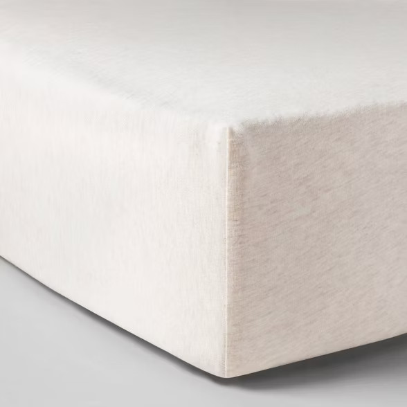 Fitted Crib Sheet Jersey Knit Oatmeal Heather - Cloud Island™ Oatmeal | Target
