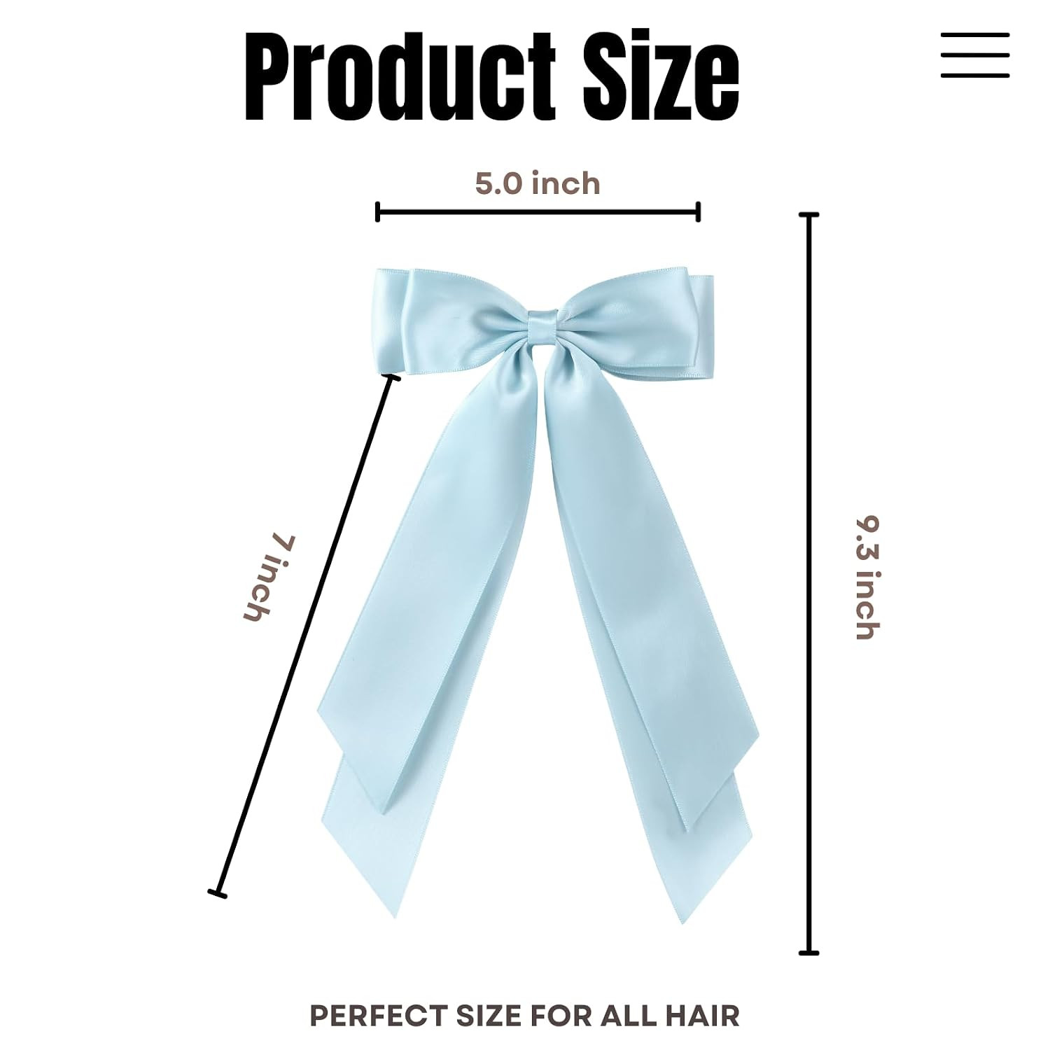 LuSeren 2 PCS Double Layer Hair Bows Light Blue Hair Ribbon Clips Ponytail Holder Accessories for... | Amazon (US)