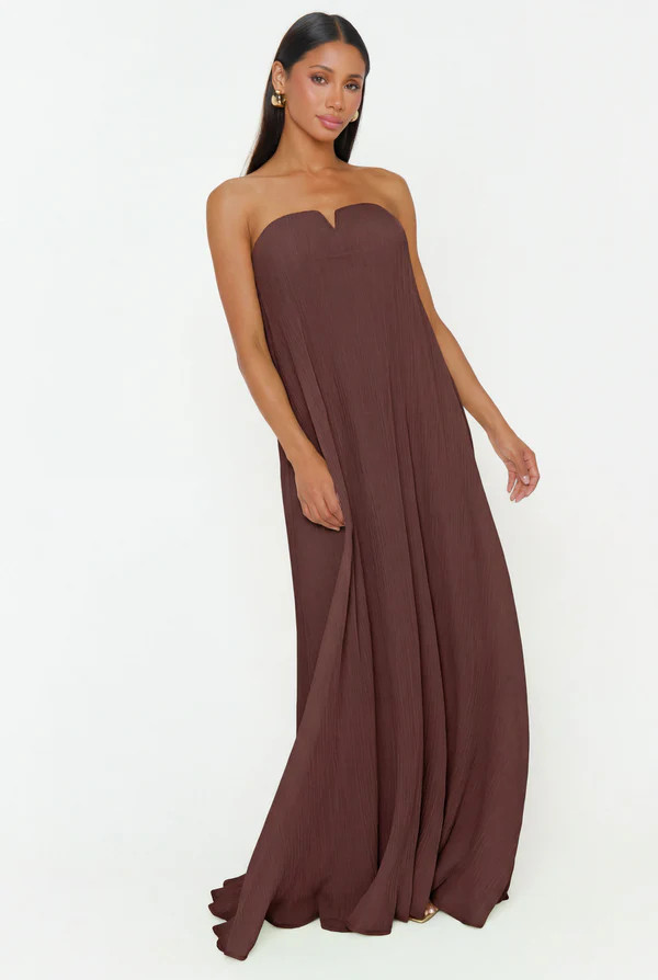 Athena Maxi Dress ~ Chocolate Pleated Chiffon | Show Me Your Mumu