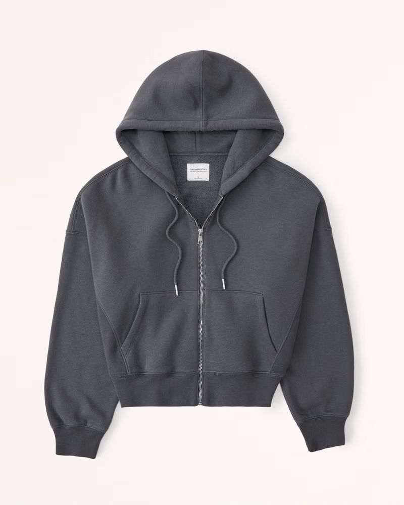 Essential Ribbed Sunday Hooded Full-Zip | Abercrombie & Fitch (US)