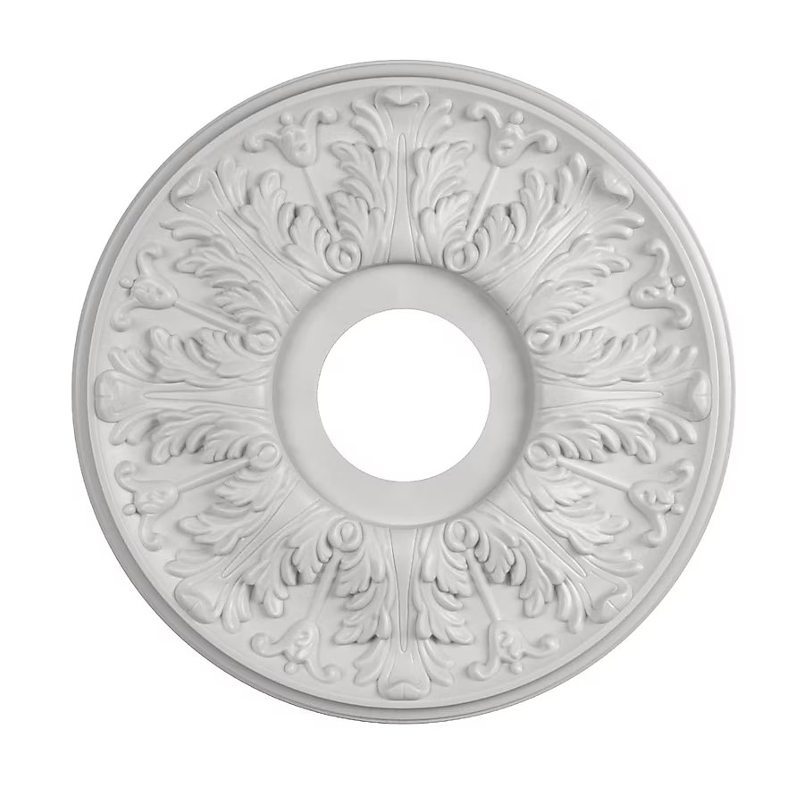 allen + roth 15.88-in W x 15.88-in L Colonial Painted White Composite Whole Ceiling Medallion | Lowe's