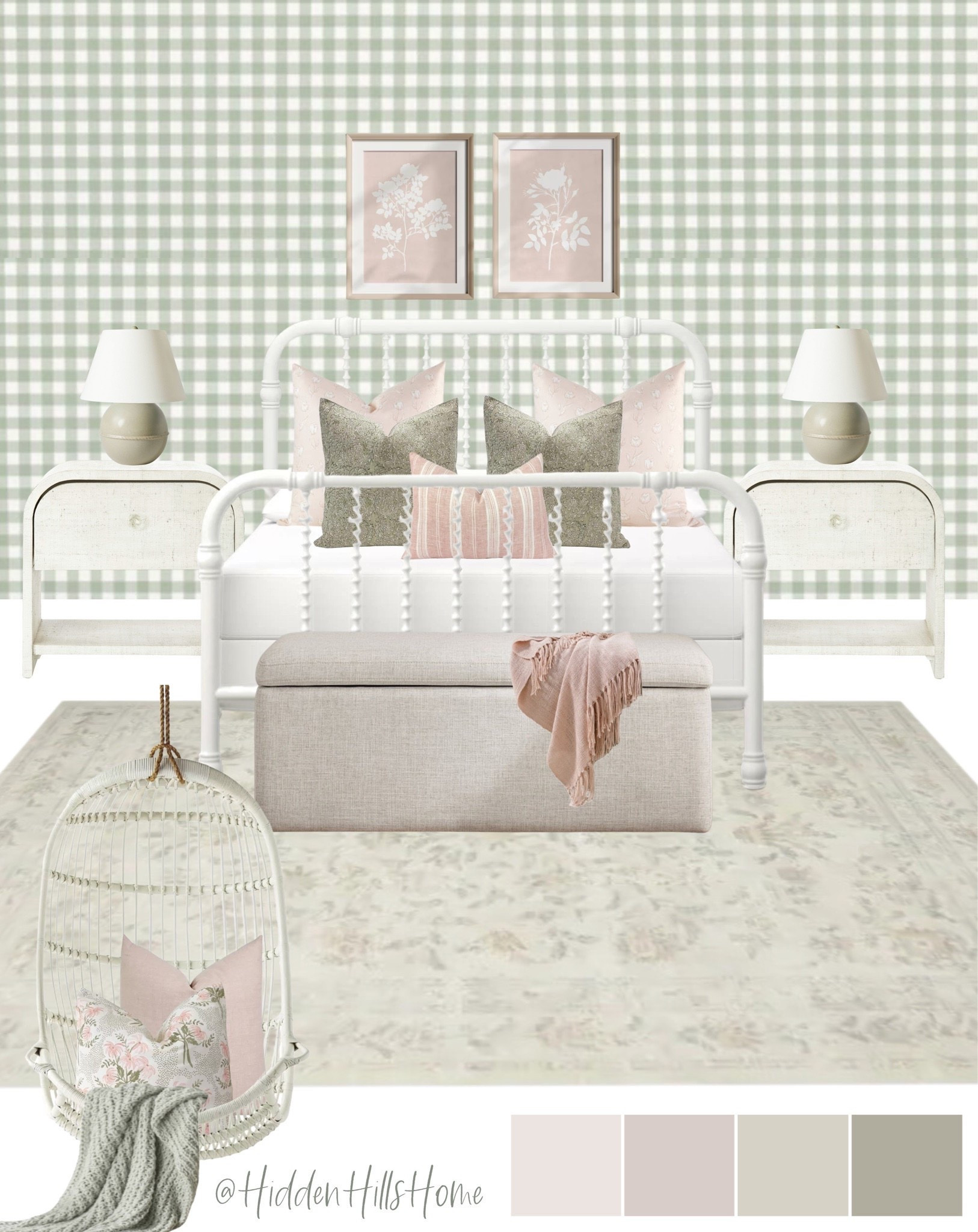 Girls bedroom decor, girls room mood board, pink and green girls bedroom design, girly bedroom decor ideas #girlsbedroom

#LTKHome #LTKSaleAlert #LTKKids