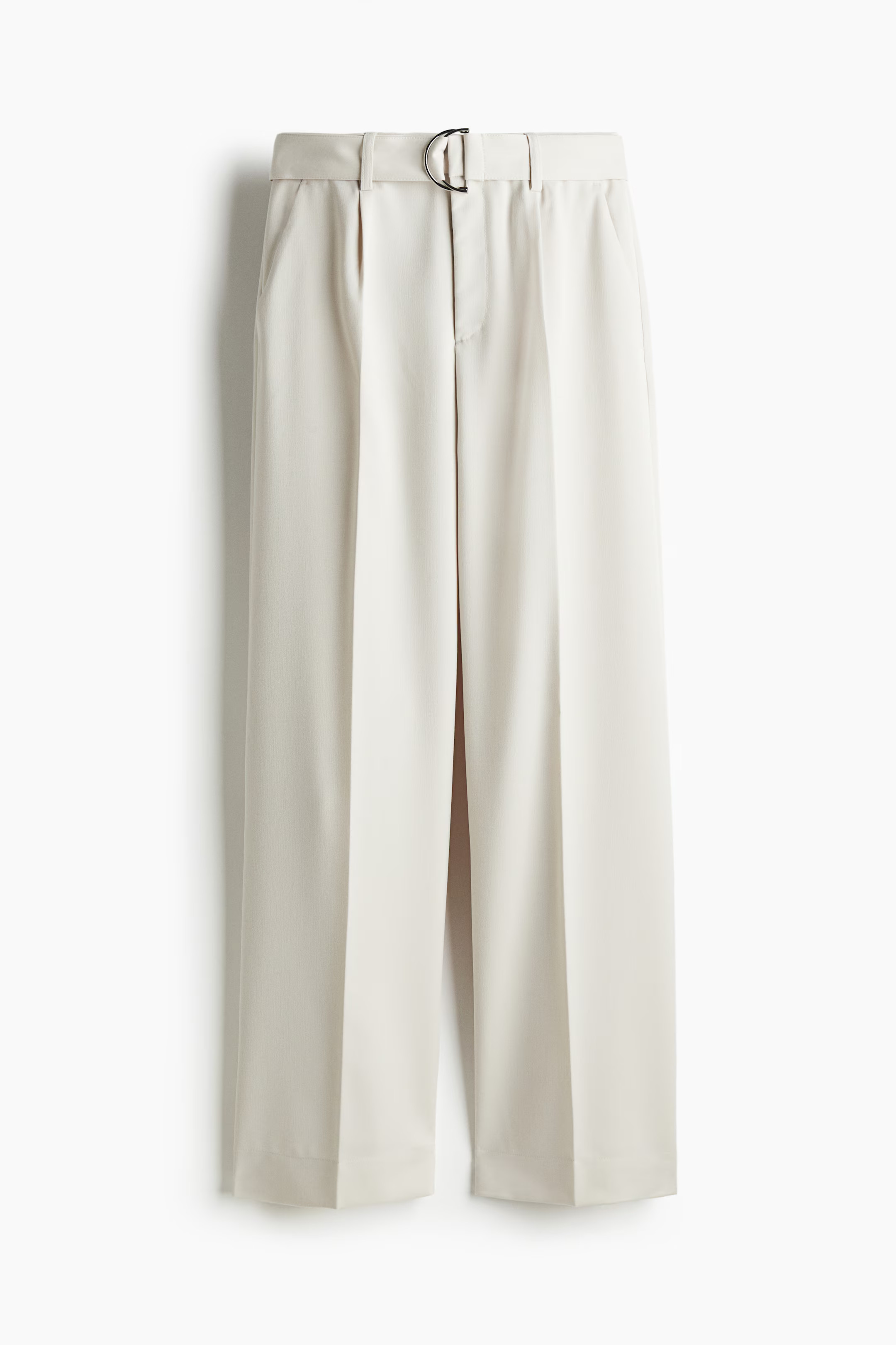 Belted tailored trousers - Light beige - Ladies | H&M GB | H&M (UK, MY, IN, SG, PH, TW, HK)