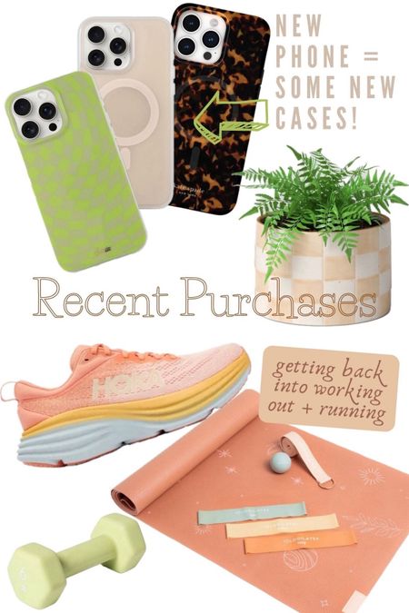 Some #recentpurchases !
Got a new phone after a few years so was excited to get some new updated cases from #shopsonix , the Haus Kristen case & a #katespade one☺️
Also, getting back into my running game after a year, so updating my running shoes to some new #hokas + some new weights from #target !
And well, how cute is that planter from #target
#targetfinds #targetplanter #checkerprint #hokarunning #hokasneakers #iphonecases #katespade #katespadephonecase #iphonecases 