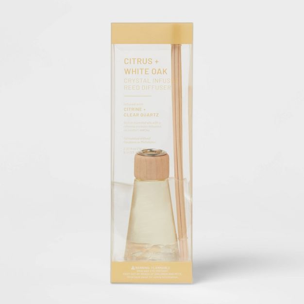 80ml Citrus and White Oak Wellness Crystal Reed Diffuser - Project 62™ | Target