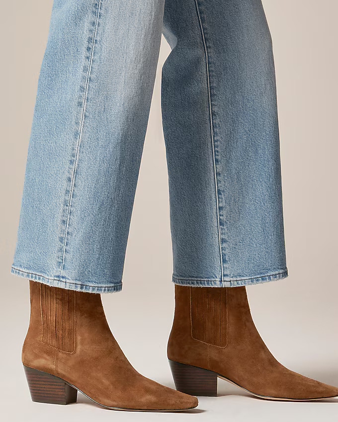 New Piper square-toe ankle boots in suede | J. Crew US