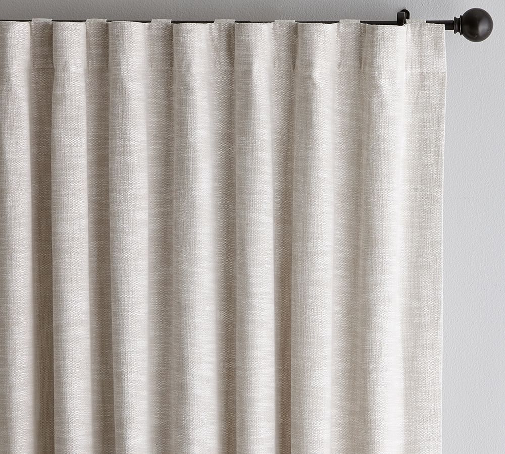 Seaton Textured Cotton Curtain | Pottery Barn (US)