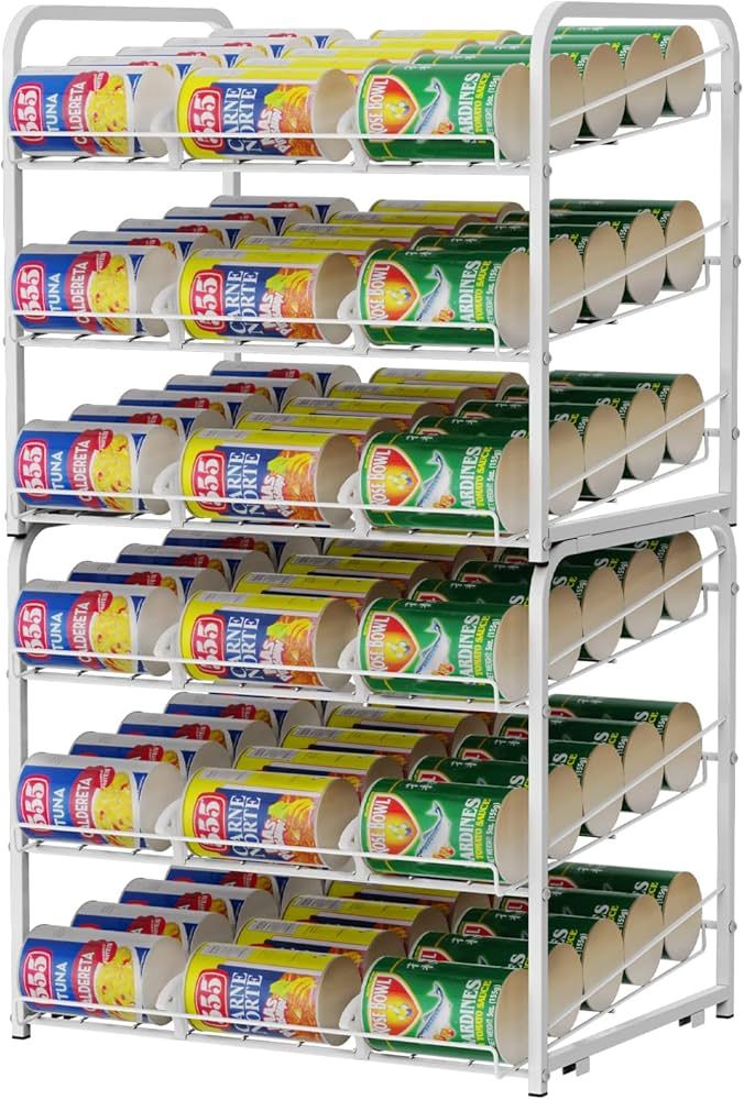 Vrisa Can Organizer for Pantry 2 Pack Stackable Can Rack Organizer Holde up to 72 Cans Canned Goo... | Amazon (US)