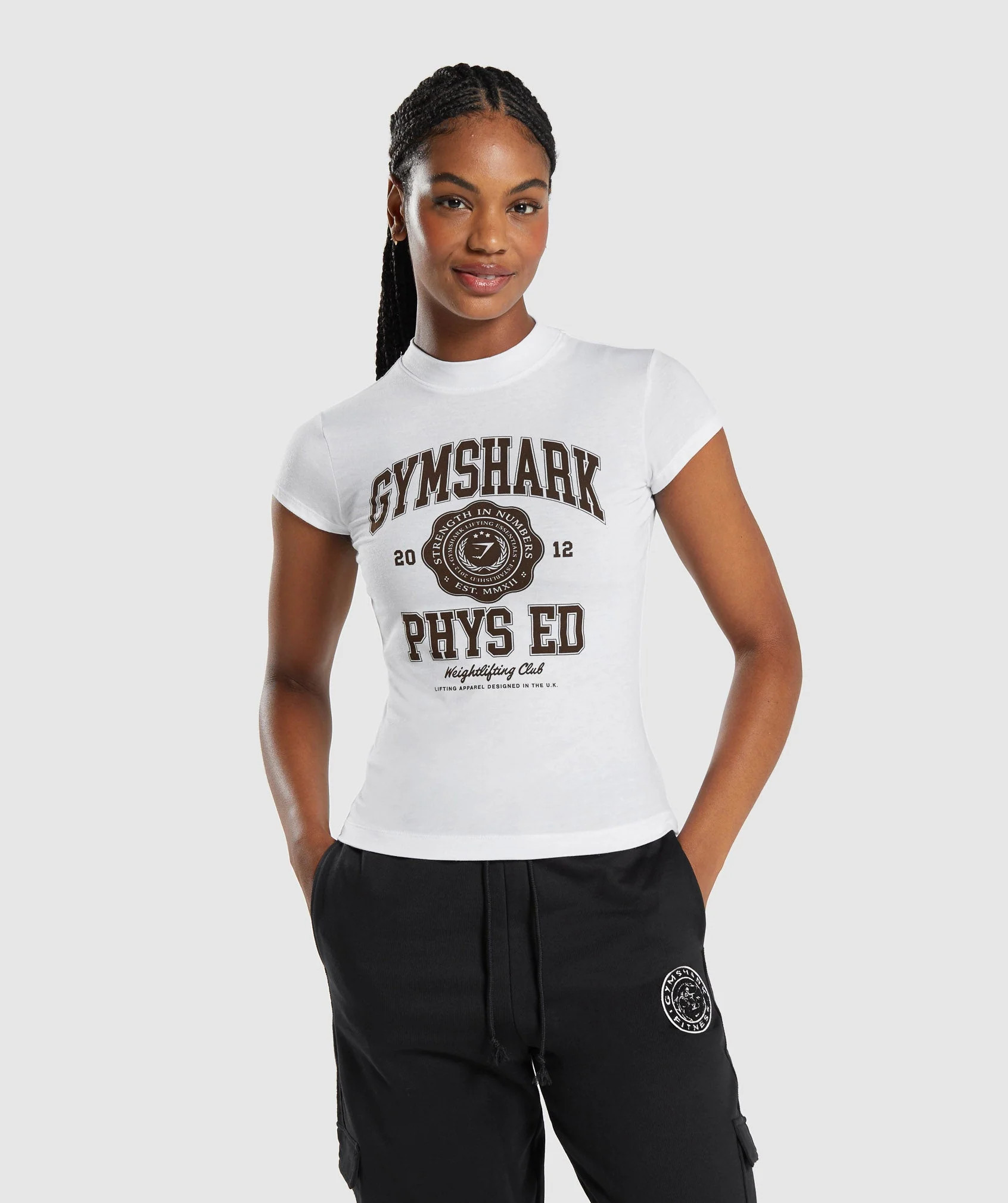 Gymshark Phys Ed Graphic Body Fit T-Shirt - White | Gymshark (Global)
