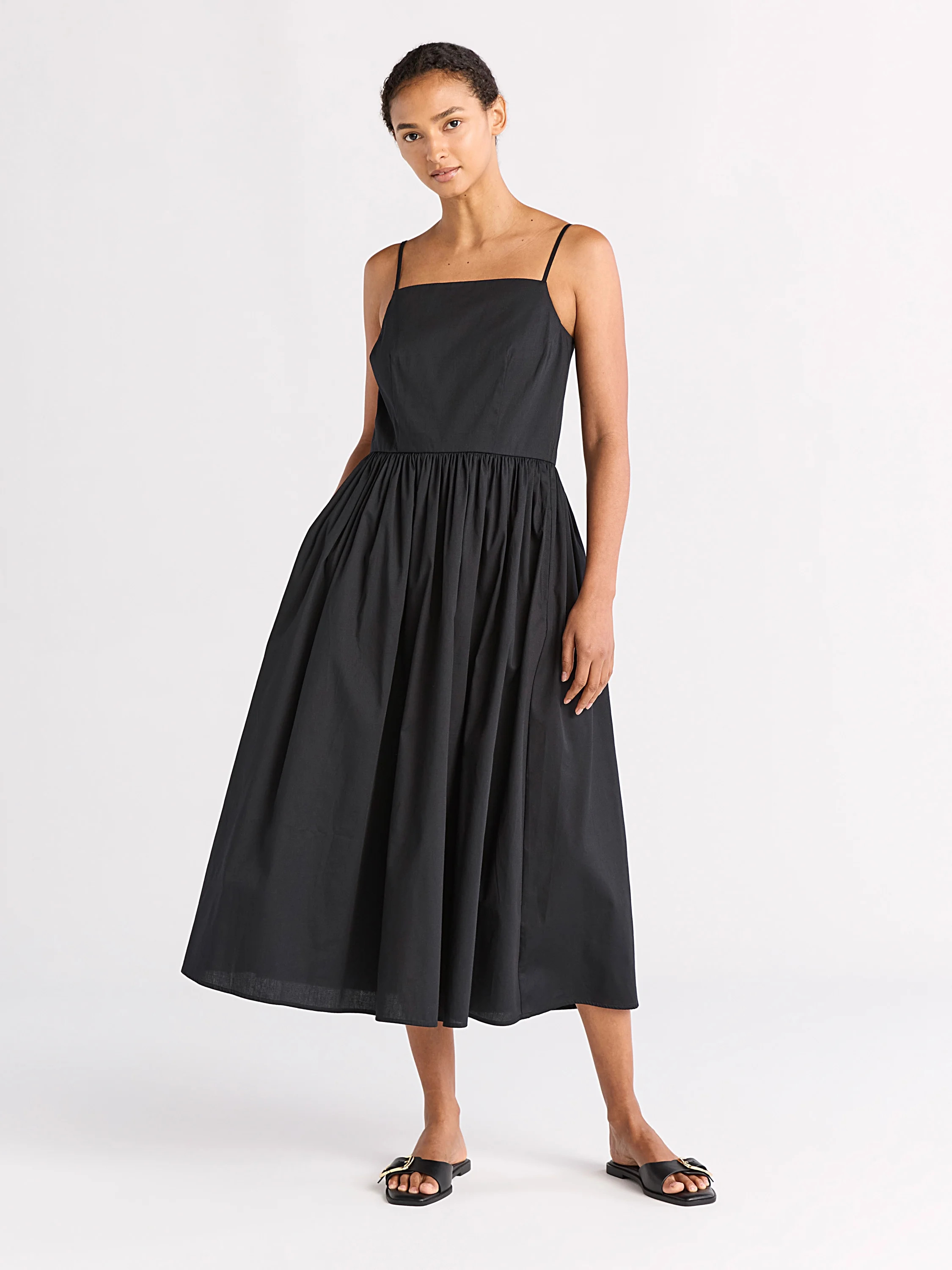 Free Assembly Women's Square Neck Cotton Maxi Dress, Sizes XS-XXL | Walmart (US)