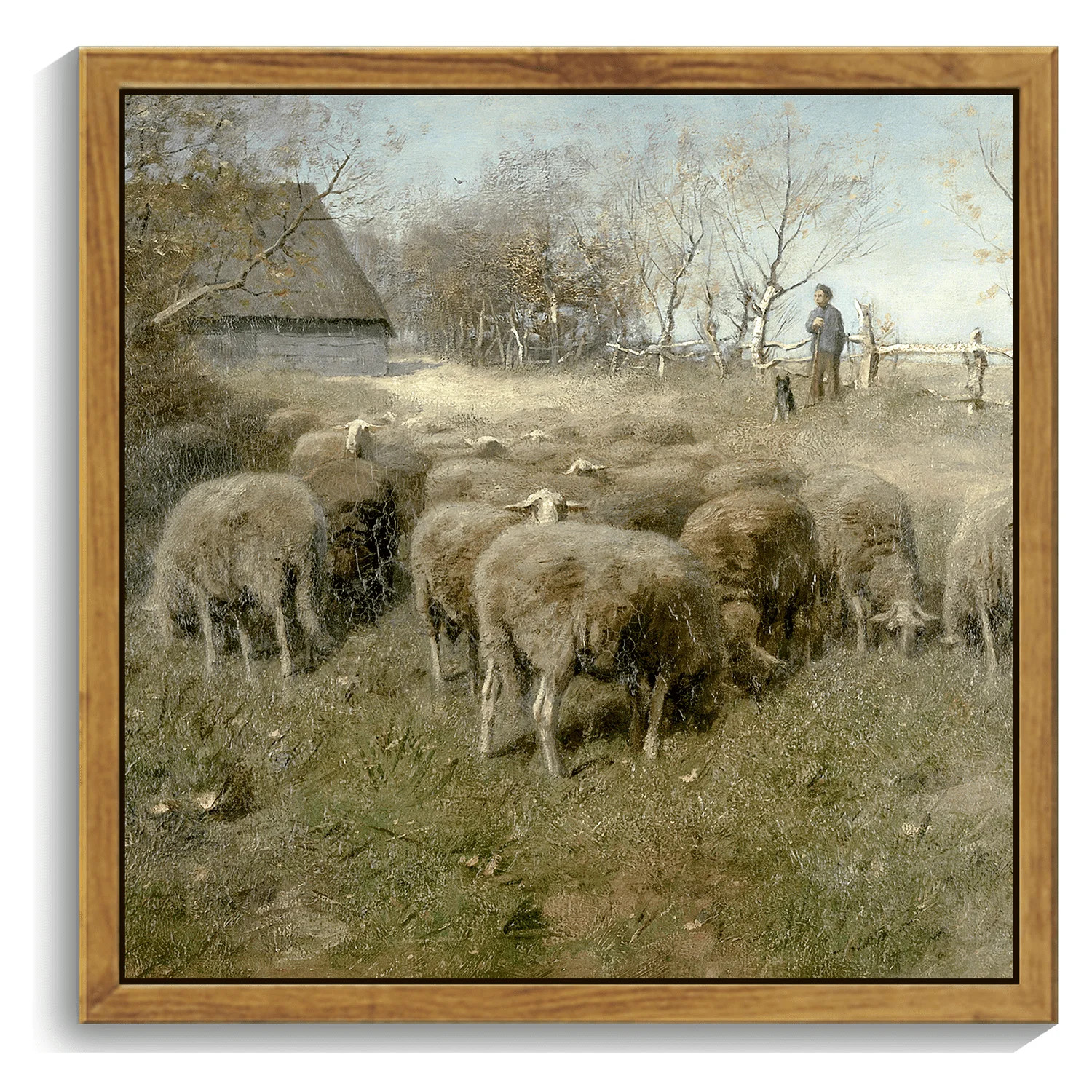 10x10in Natural Framed Farmhouse Shepherd Farm Framed Wall Art Pasture Classic Wall Prints Modern... | Walmart (US)