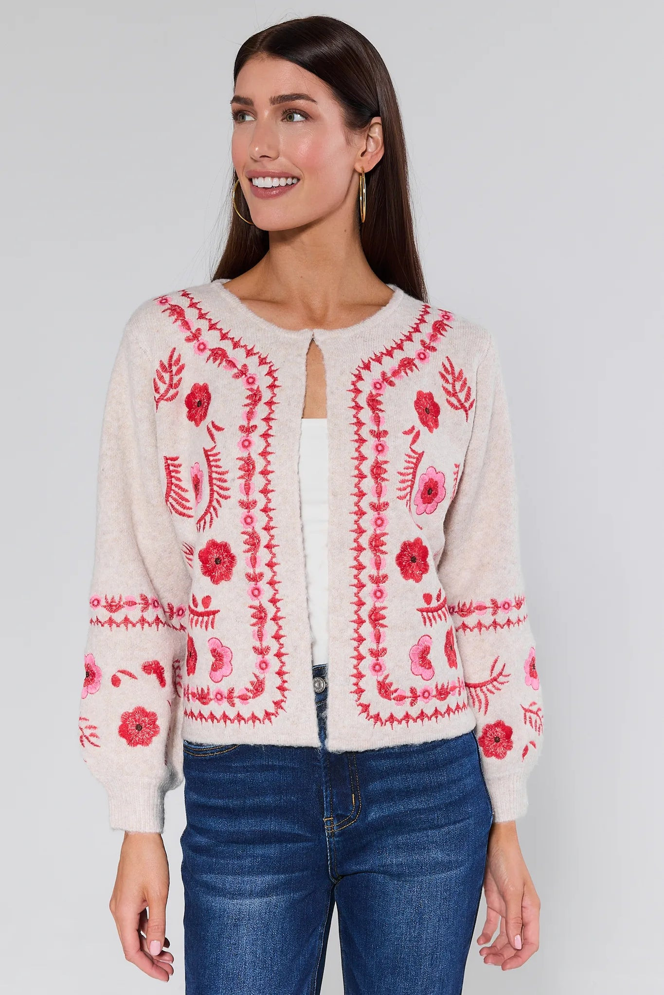 Hallie Embroidered Knit Cardigan | Avara