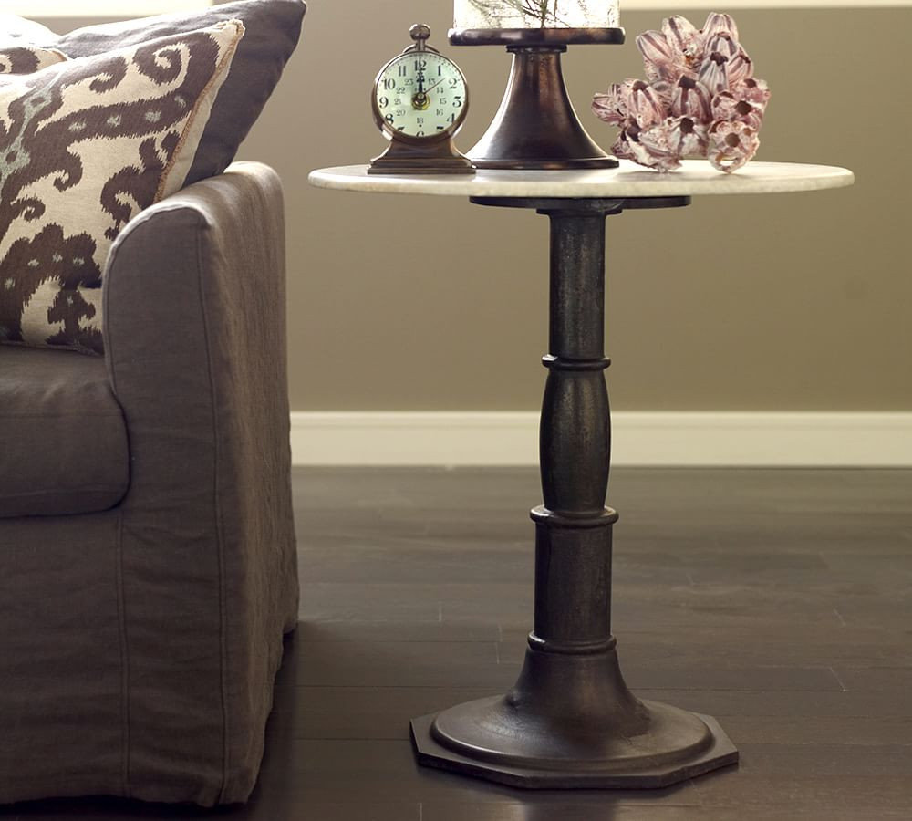 Christie Round Marble End Table (24") | Pottery Barn (US)