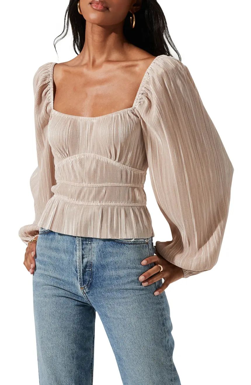 ASTR the Label Ziva Plissé Blouse | Nordstrom | Nordstrom