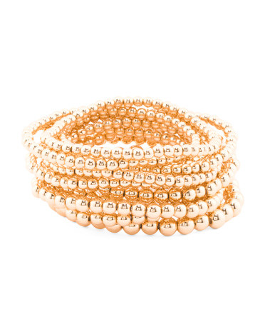 Gold Beaded Bracelet Set | TJ Maxx