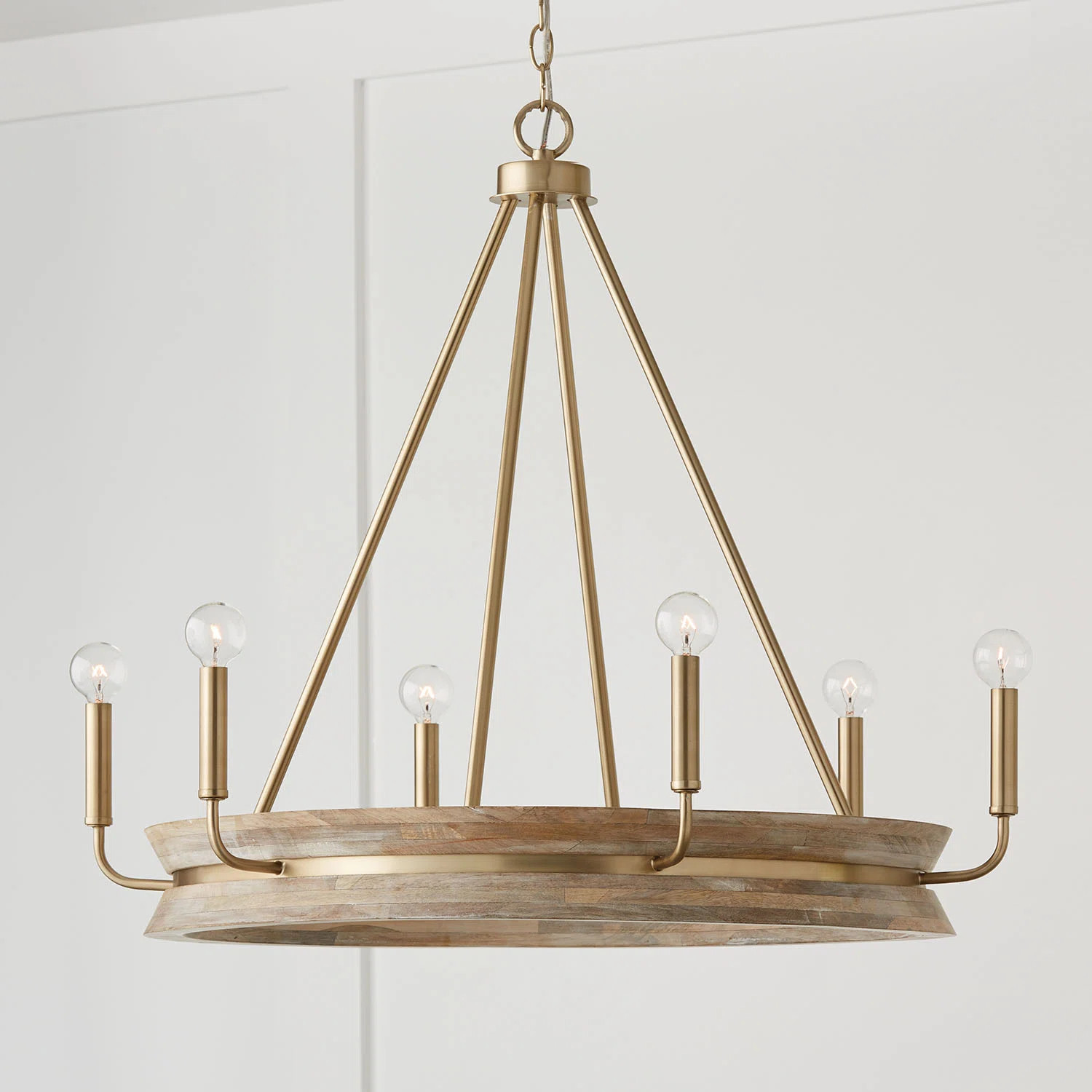Tisbury 6 - Light Dimmable Wagon Wheel Chandelier | Wayfair North America