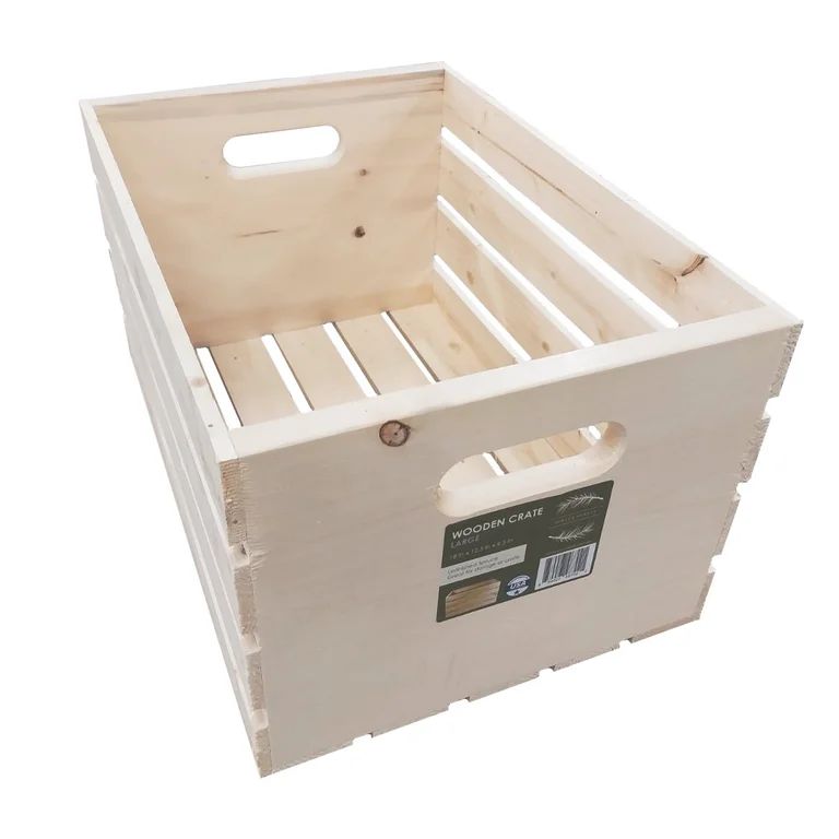 Unfinished Wood Crate, 18 in x 12.5 in x 9.5 in | Walmart (US)