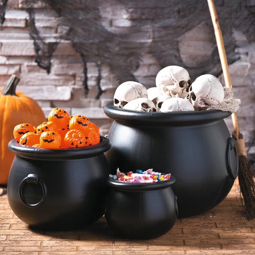 3 Pc Black Cauldrons Halloween Decorations 16" 12" 8 | Oriental Trading Company