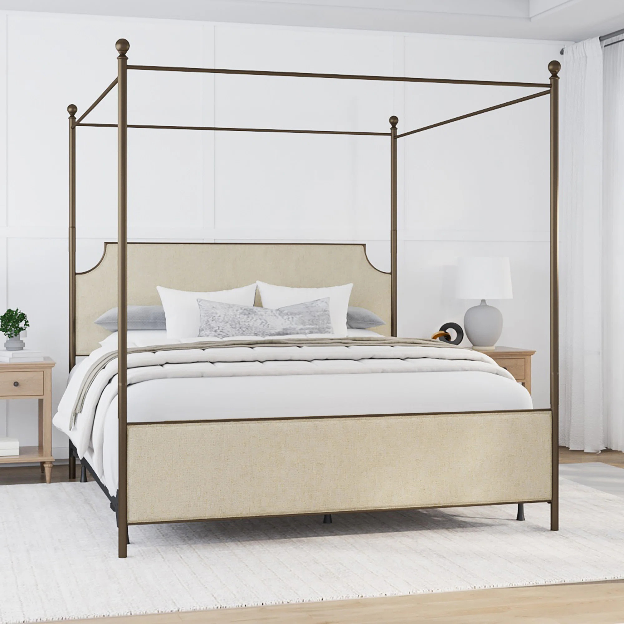 Olague Low Profile Canopy Bed | Wayfair North America