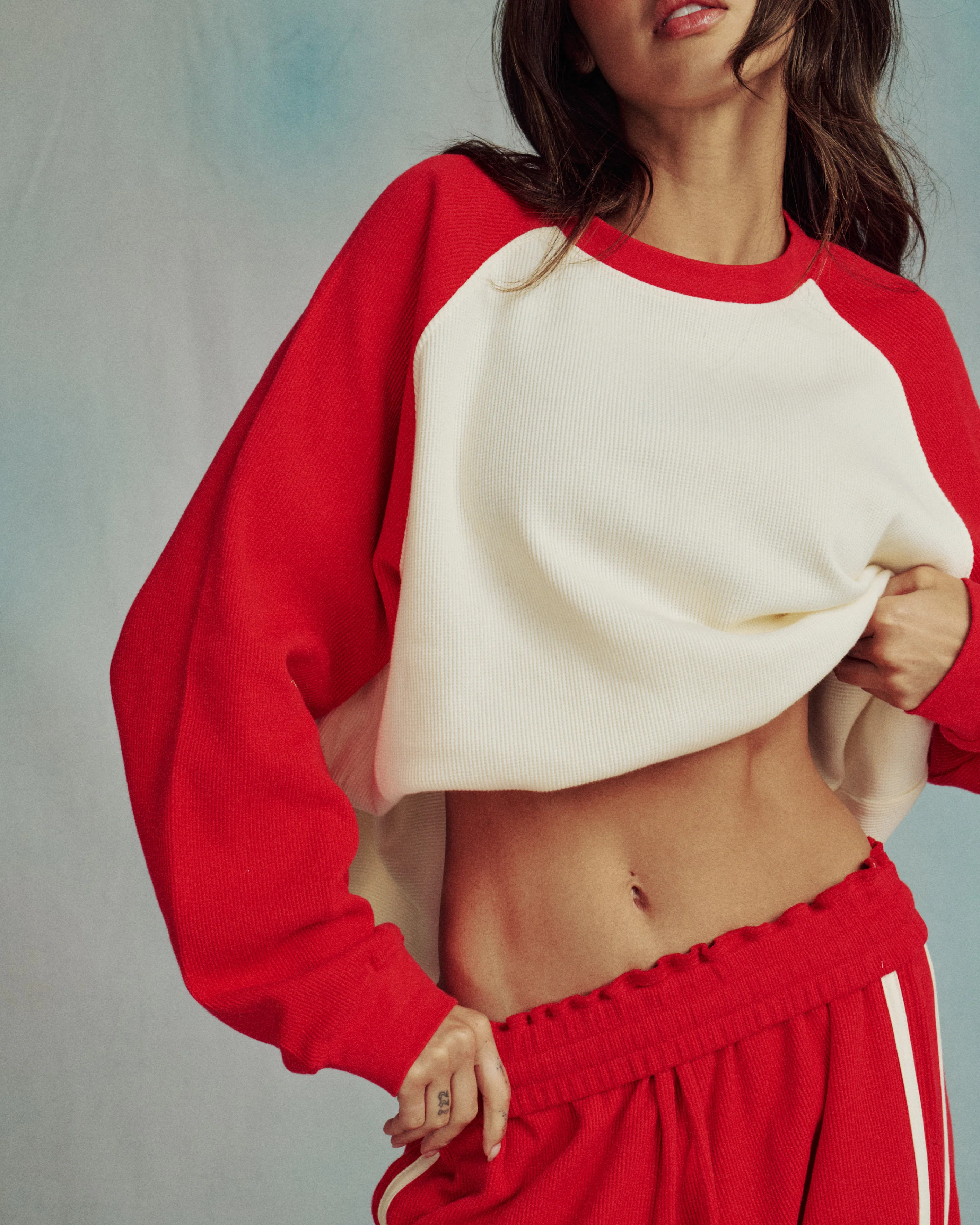 Oversized Raglan Thermal - Heart + Cream | Daily Drills LLC