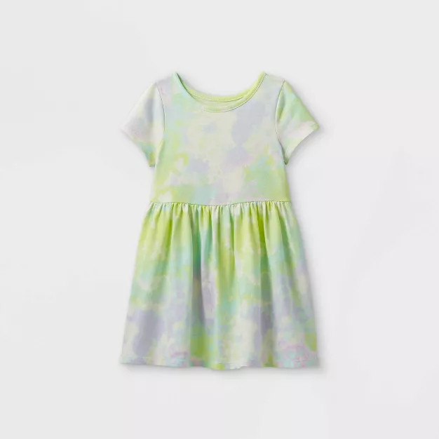 Toddler Girls' Printed Knit Short Sleeve Dress - Cat & Jack™ | Target