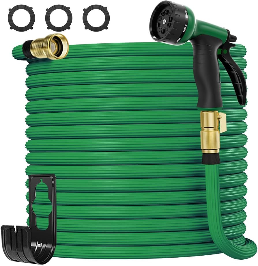 Expandable Garden Hose 100ft, Thickened Leakproof Water Hose with 10 Function Spray Nozzle, 3/4" ... | Amazon (US)