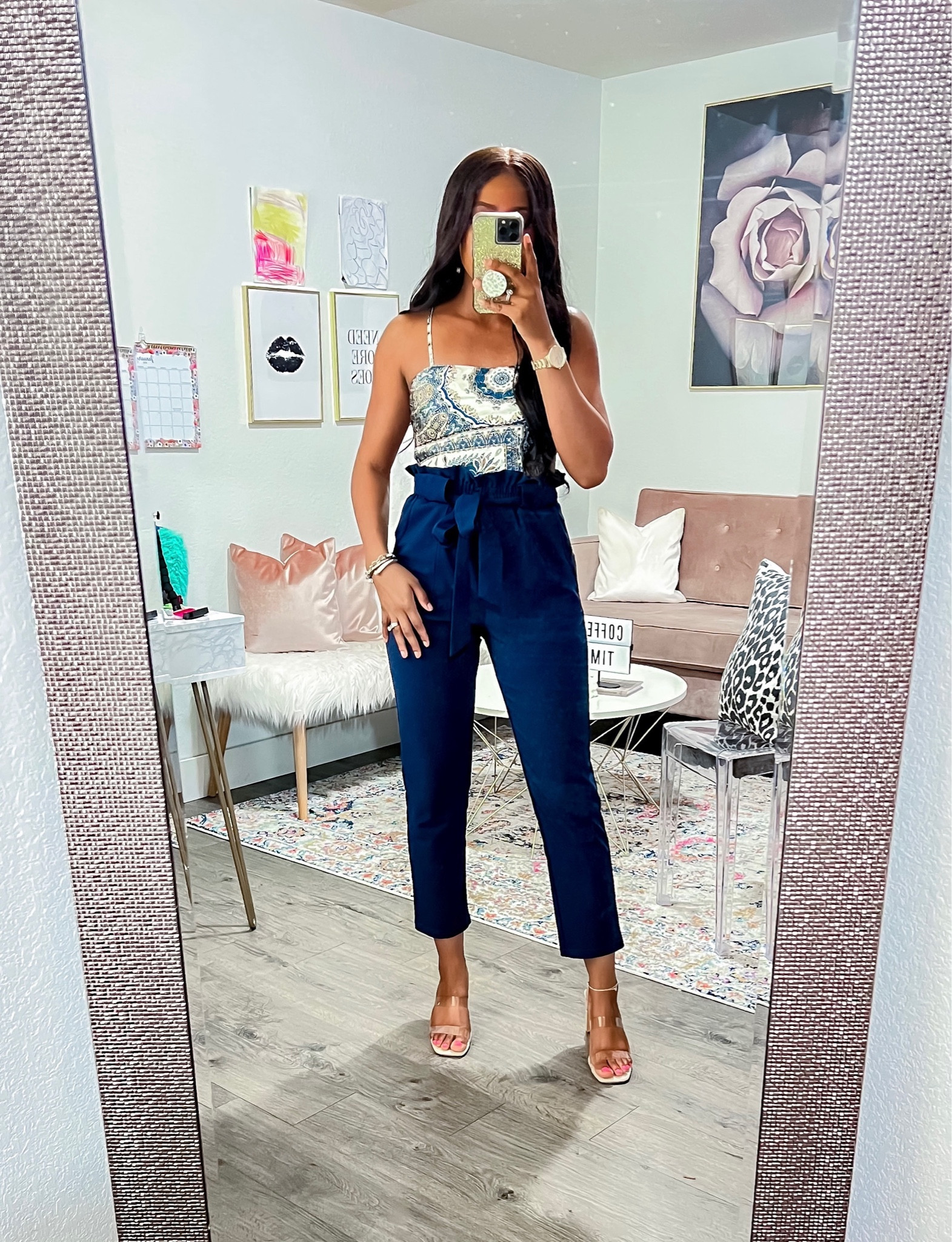 Top: Wearing a small, bandana style, adjustable shoulder straps and self tie detail in the back. •Pants: I am 5’4” wearing a small, elastic paper bag style waist and removable belt. Wearing a sticky bra underneath that is linked. 

#LTKFestival #LTKstyletip #LTKshoecrush