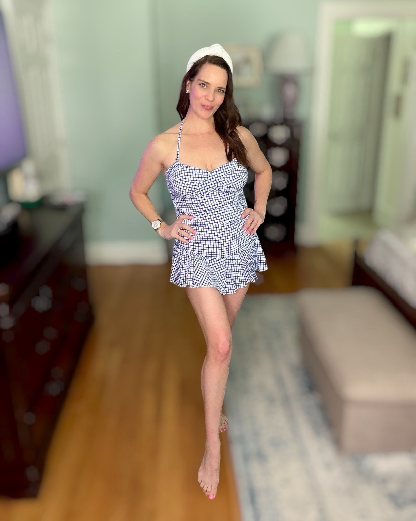 Blue Gingham Swim Dress 💙 Flattering One-Piece


This blue gingham swim dress is SO flattering and feminine 💙 The twist front + shirred midsection gives the prettiest shape while still feeling comfortable and secure 🙌 I love that it has adjustable straps and great coverage but still feels cute and elevated!

Perfect for pool days, beach trips, or chasing littles around all summer ☀️ Paired it with a simple white headband for that classic, coastal vibe 🤍

Wearing size XS — fits true to size!

swim dress, one piece swimsuit, flattering swimsuit, gingham swim, modest swimwear, walmart fashion finds, affordable swimwear, coastal style, summer outfit ideas

#LTKmomlife #LTKSwim #LTKOver40