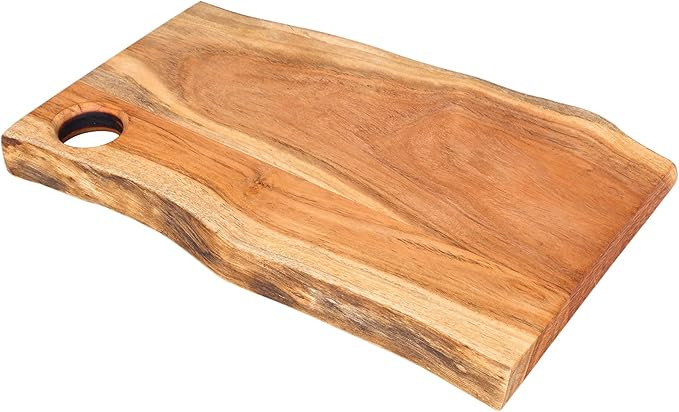 GoCraft Acacia Wood Live Edge Cutting Board – 16 x 11 Inch – with Hole for Hanging | Rustic R... | Amazon (US)