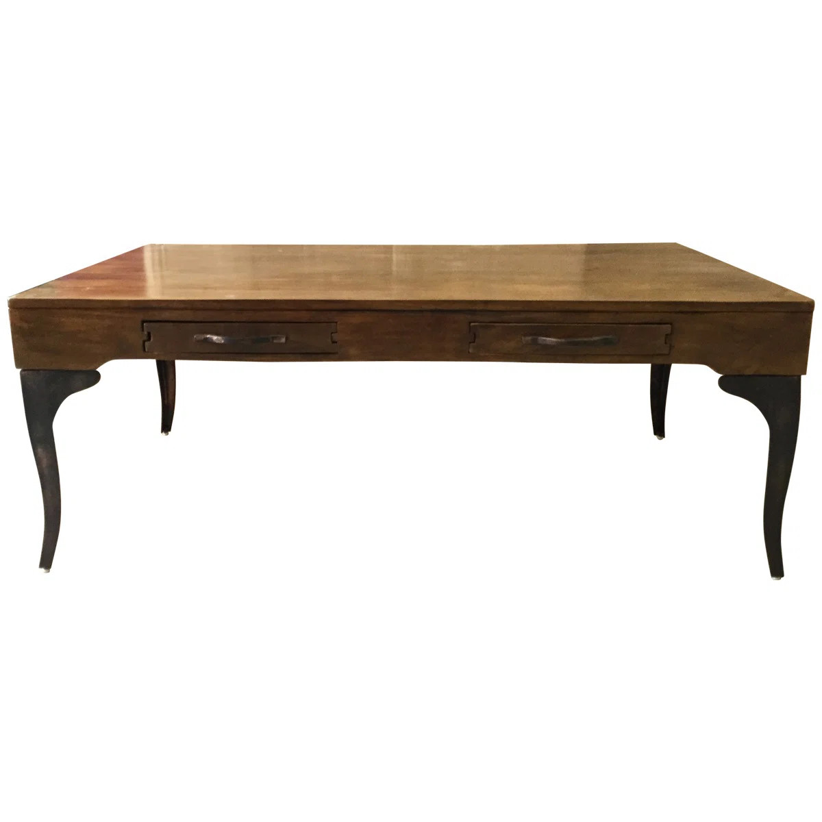 Melange Classic Coffee Table, Solid Wood & Iron, Cabriole Legs, 48x30x18 | Wayfair North America