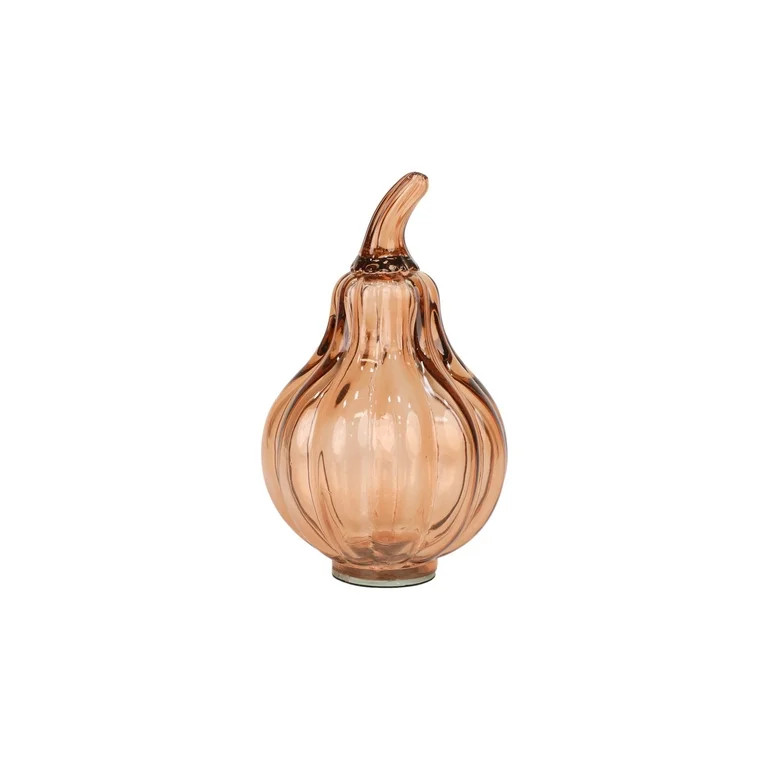 Glass Pumpkin Tabletop Decoration, Orange, 6.2", Harvest by Way To Celebrate - Walmart.com | Walmart (US)