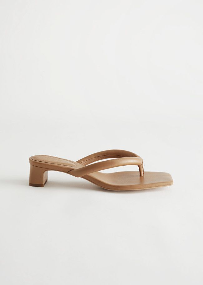Thong Strap Heeled Leather Sandals | & Other Stories (EU + UK)
