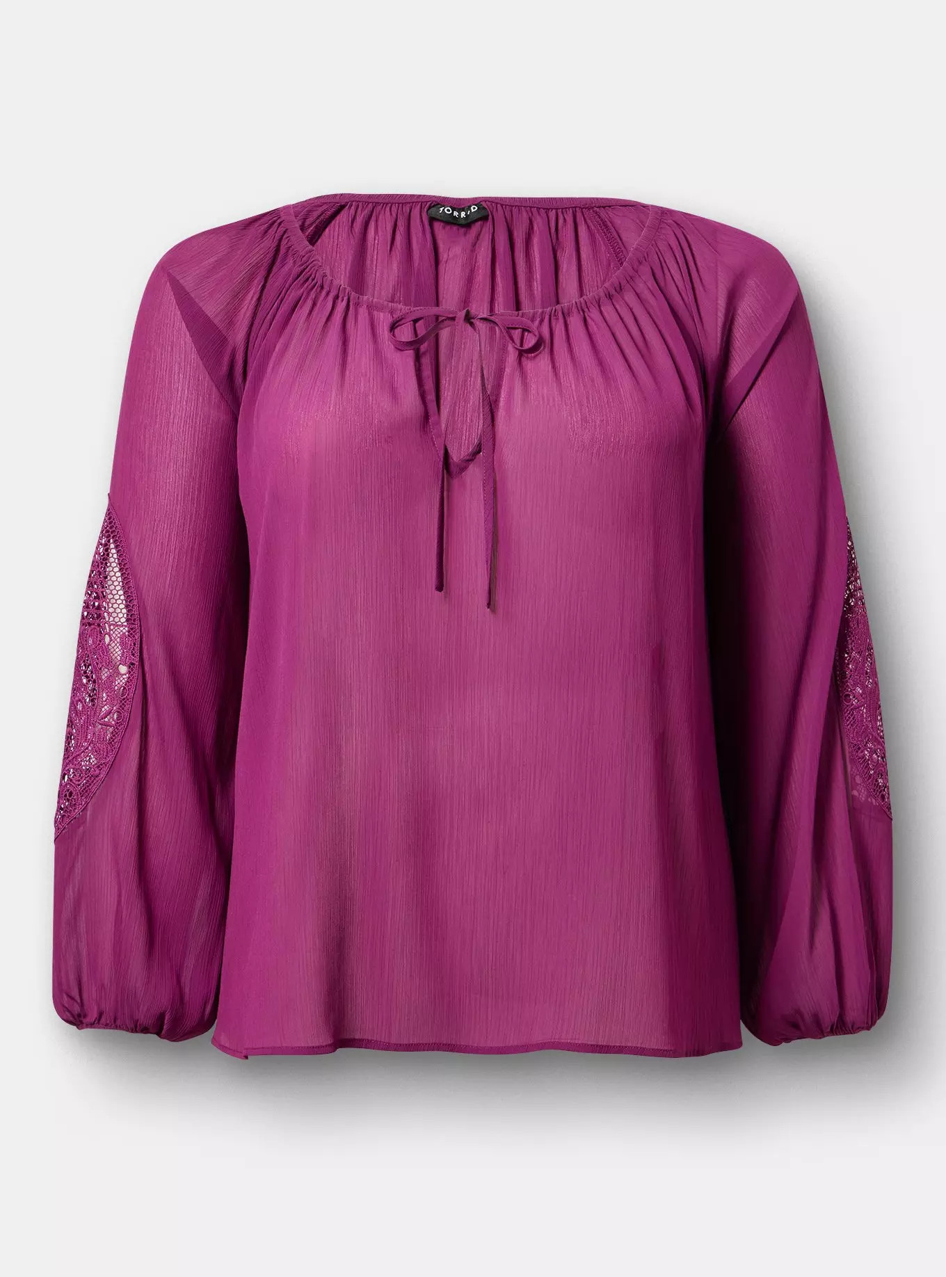 Lace Inset Chiffon Top | Torrid (US & Canada)