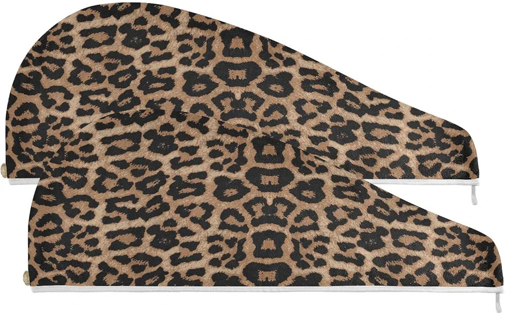 senya Hair Towel Wrap - 2Pack Hair Head Drying Turban Wet Hair Towels Cheeteh Leopard Print Absor... | Amazon (US)