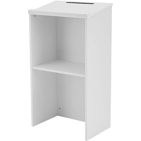Wooden Speaking Lectern, Floor Standing Podium Reception Desk with Adjustable Shelf, Large Storag... | Amazon (US)