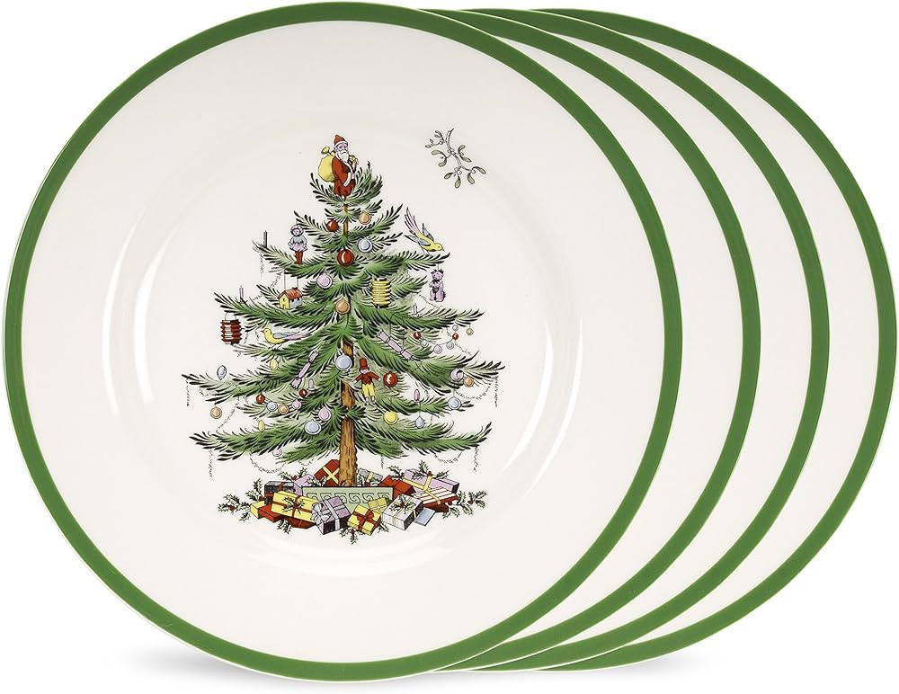 Spode Christmas Tree Salad Plate | Set of 4 Plates for Salad, Pasta, Appetizer, and Dessert | Mad... | Amazon (US)