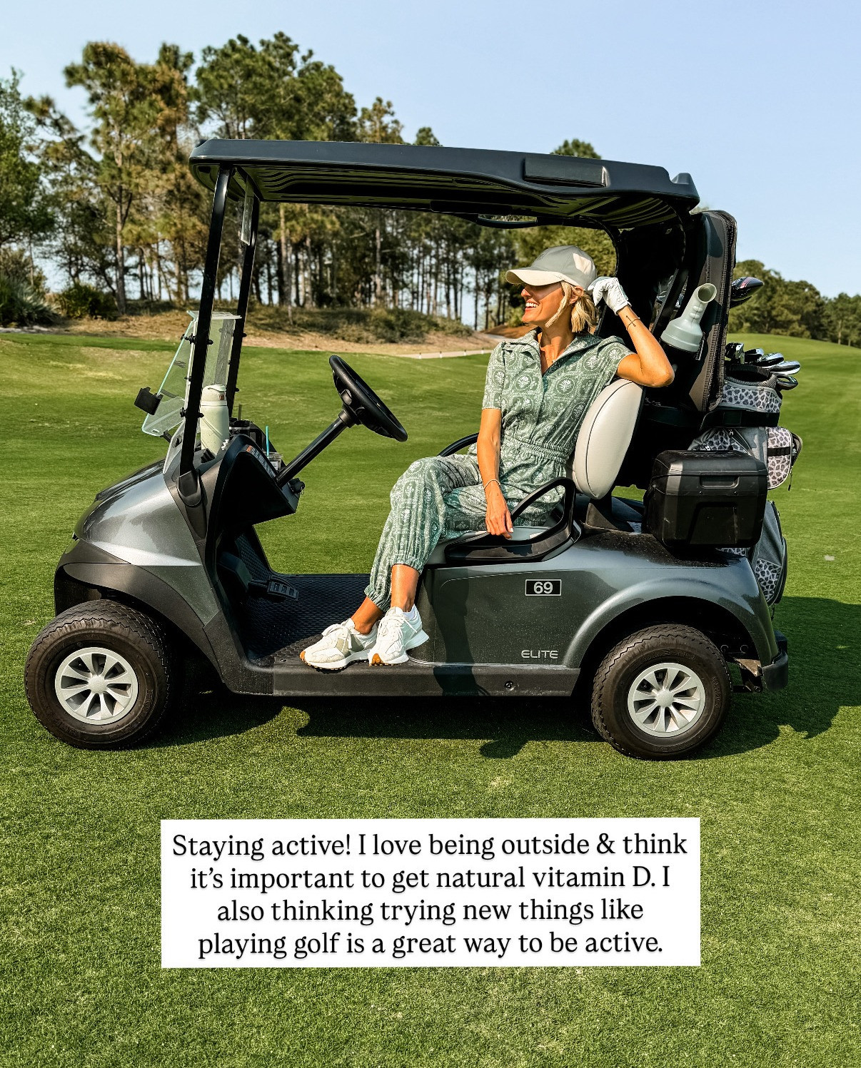 Staying active is super important for your health! It doesn't have to be super intense workouts either - you just have to find what's best for you! I love to go on walks, strength train, and playing golf!

Loverly Grey, health, wellness, active, activewear, golf 

 #LTKfitnessgoals #LTKselfcare #LTKActive