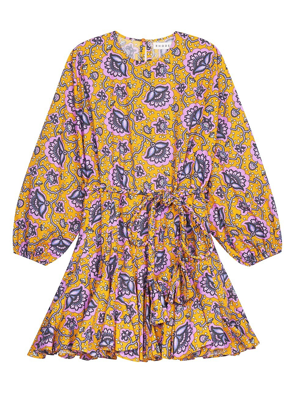 Ella Belted Blouson-Sleeve Minidress | Saks Fifth Avenue