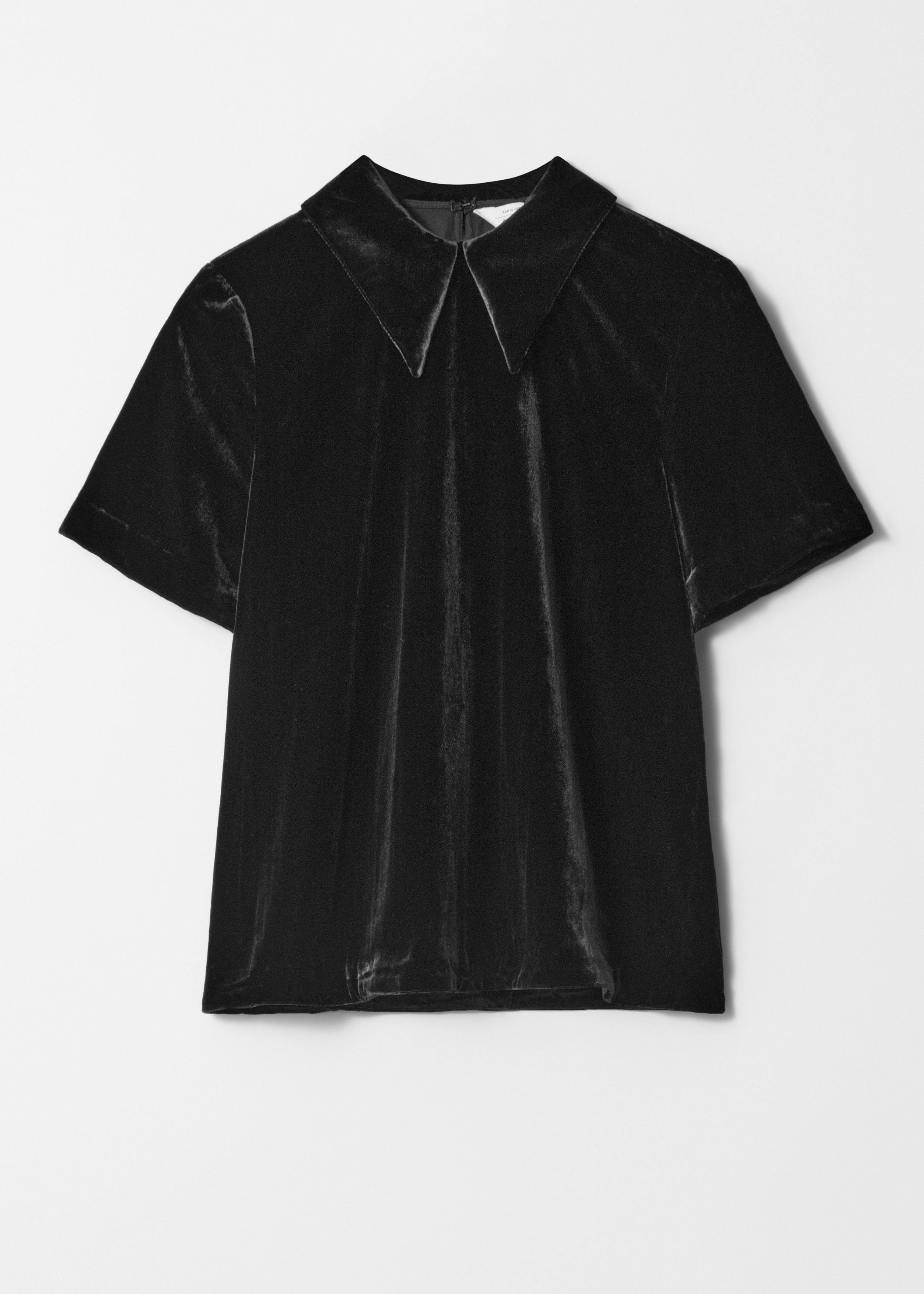 Collared Velvet Blouse - Black - Blouses - & Other Stories NL | & Other Stories EU