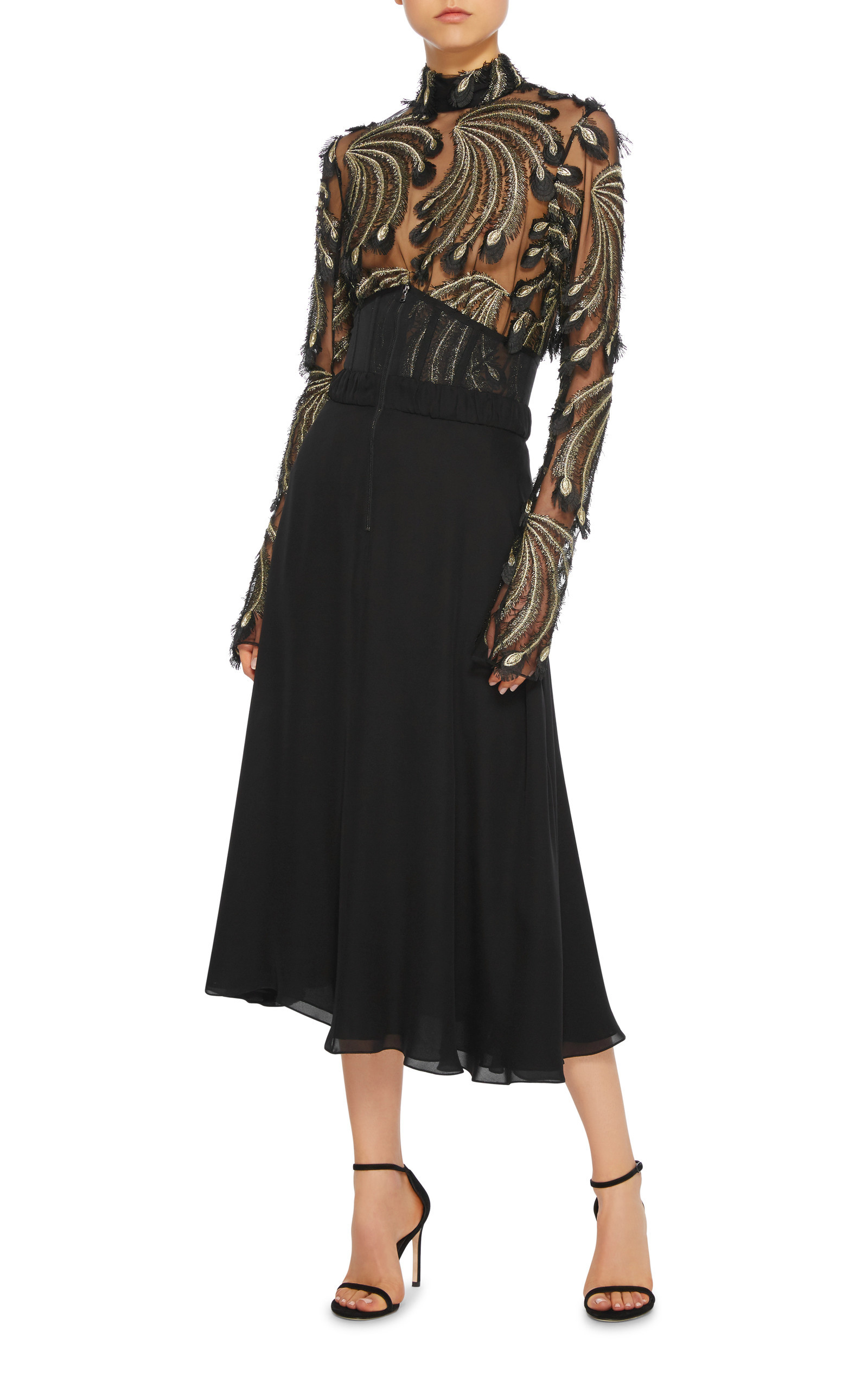 Embroidered Lurex Feathers Skip Top | Moda Operandi Global