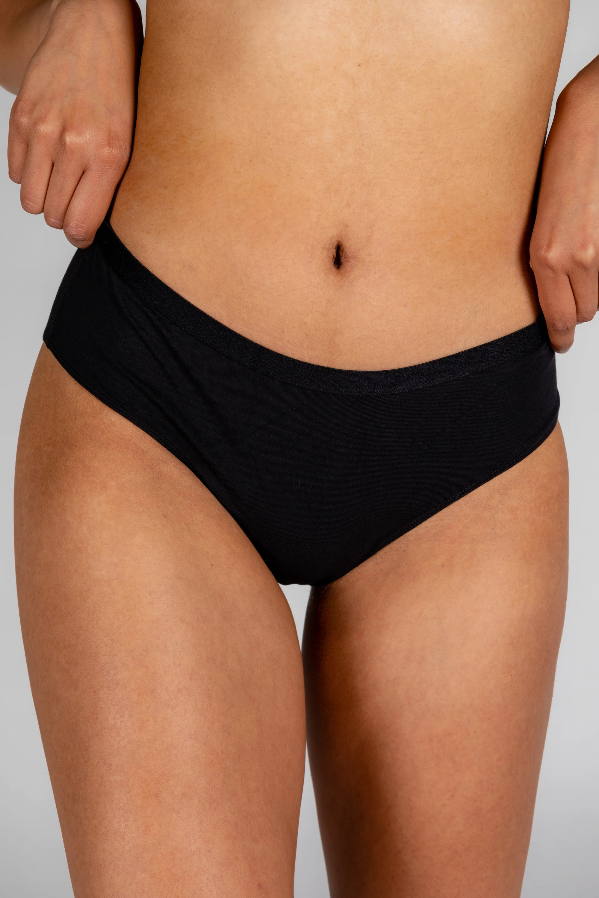 Solid Black Modal Cheeky Underwear | Shinesty
