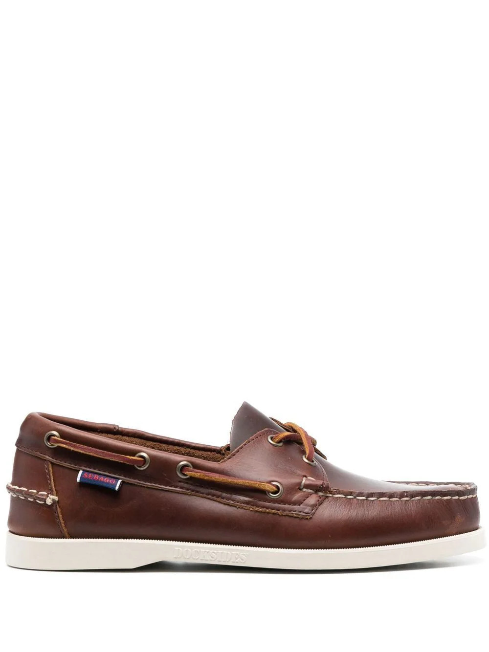 Sebago Docksides Portland leather boat shoes - Brown | Farfetch Global