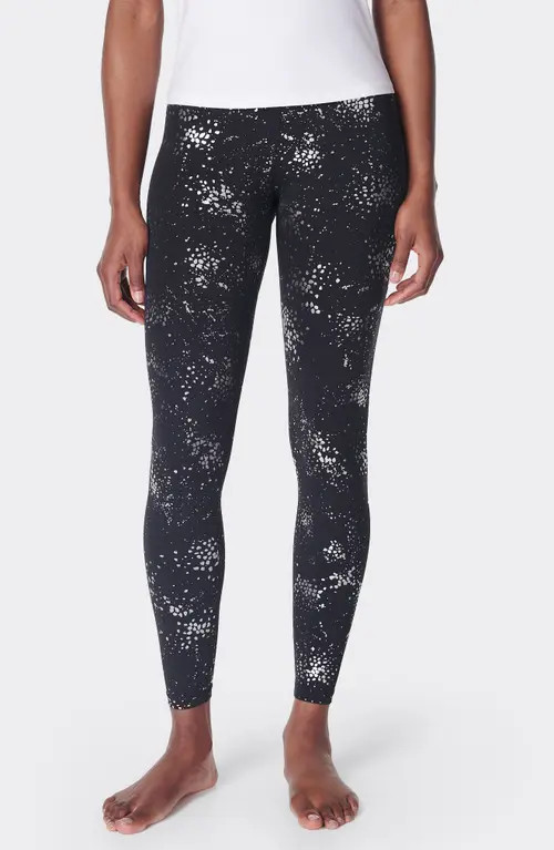 Sweaty Betty Glow Sparkle Ankle Leggings in Black Fragment Foil Print at Nordstrom, Size X-Large | Nordstrom