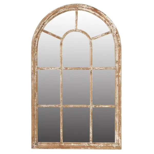 Arched Wooden Framed Mirror, Large, Brown | Bed Bath & Beyond