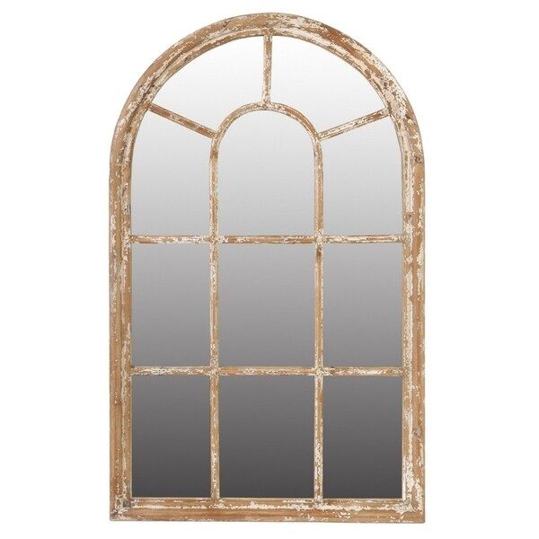 Arched Wooden Framed Mirror, Large, Brown | Bed Bath & Beyond