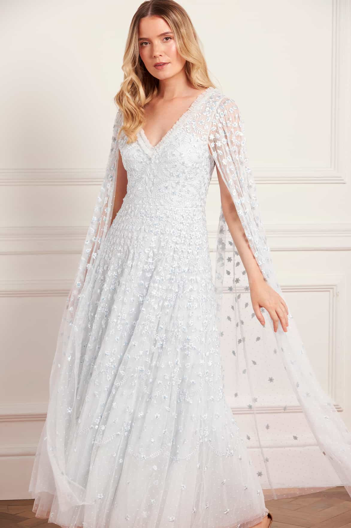 Clover Cape Sleeve Ankle Gown | Needle & Thread