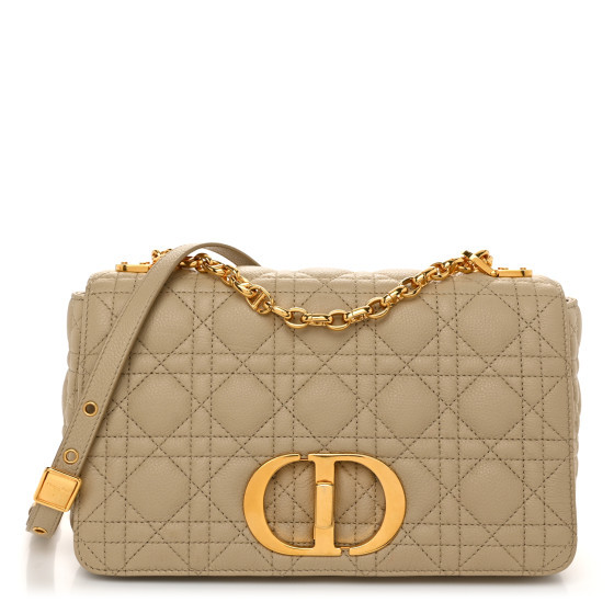 Supple Calfskin Cannage Medium Caro Bag Beige | FASHIONPHILE (US)