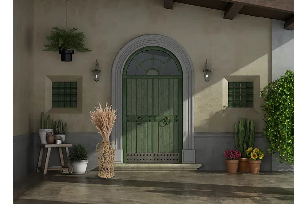 Decorative 17"H Handwoven Rattan Vase with Handles | Ashley Homestore